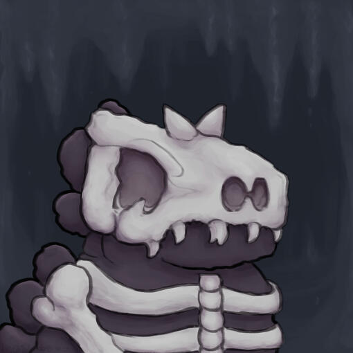 re-draw of skeleton mutant kaiju